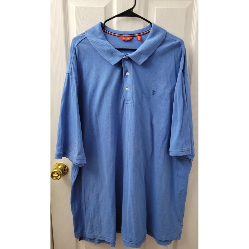 Izod Men's 3XLT Polo Short Sleeve Blue Pullover 100% Cotton EUC
